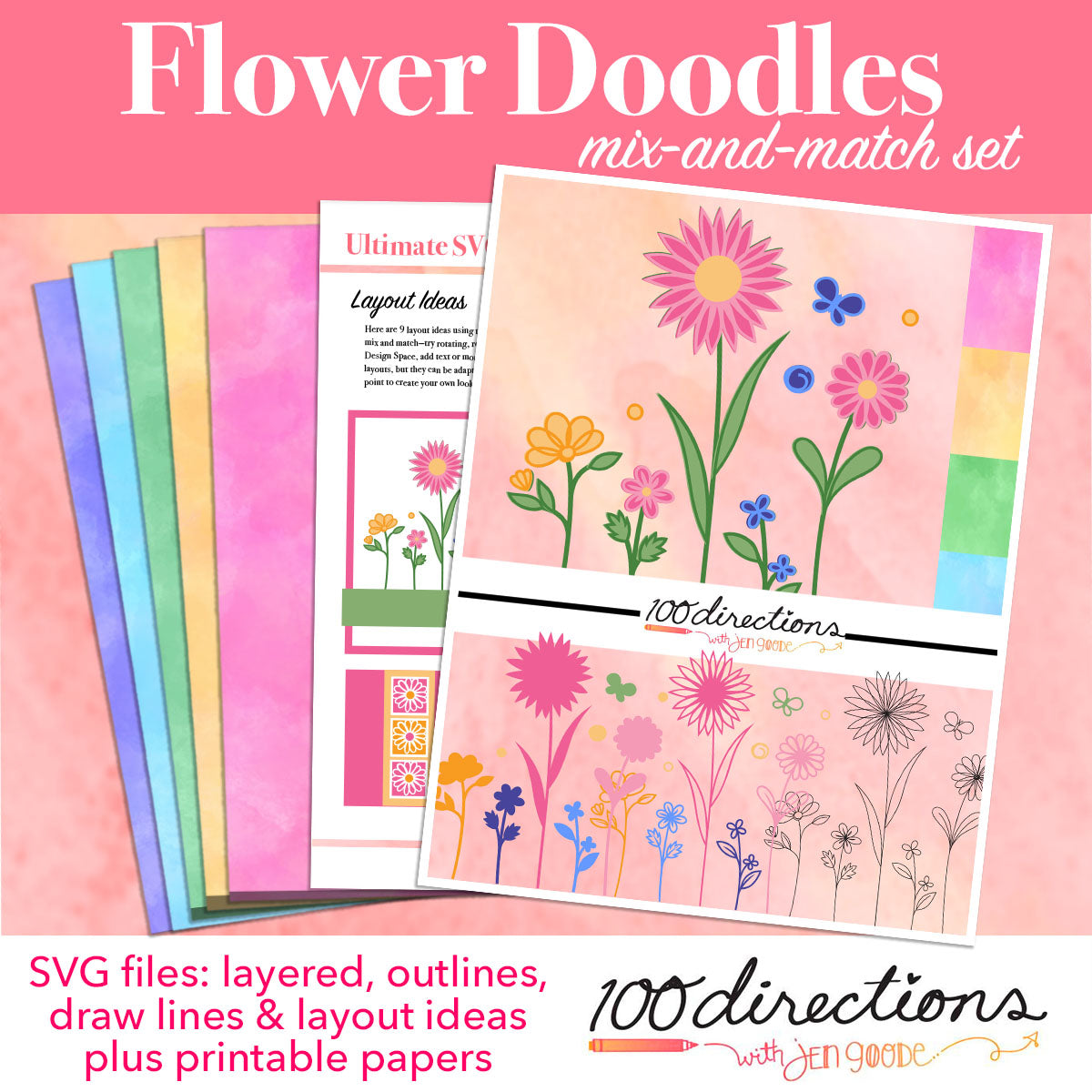 Mix & Match Flower Doodles Set