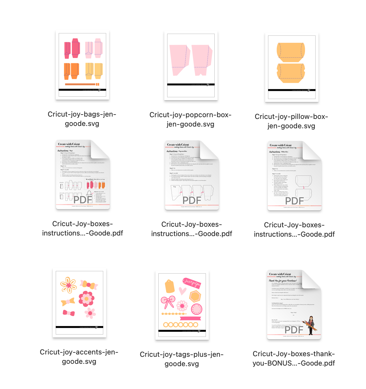 Design Bundle: Cricut Joy and Joy Xtra Packaging SVGs