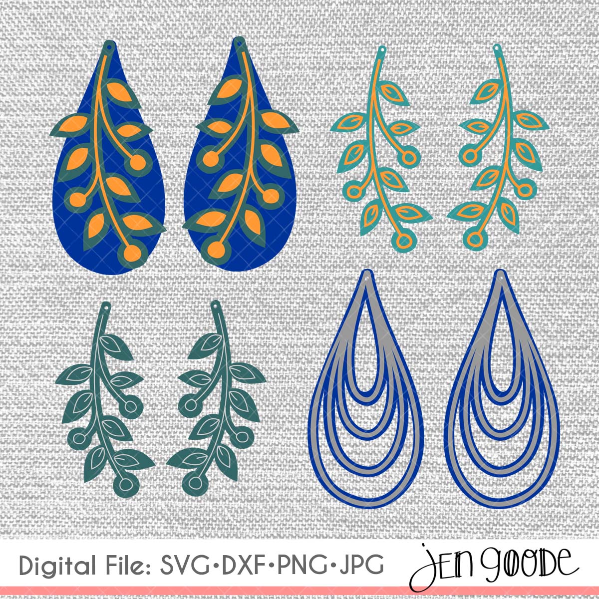 3 Vine Earring Designs Bundle
