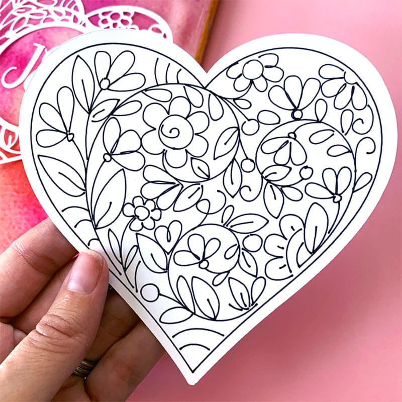 Fancy Floral Heart Cut File Set