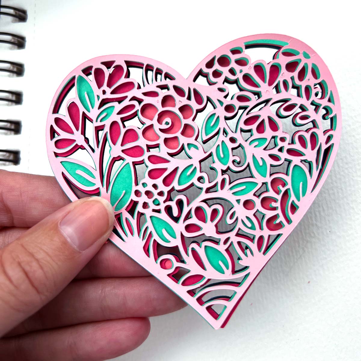 Fancy Floral Heart Cut File Set