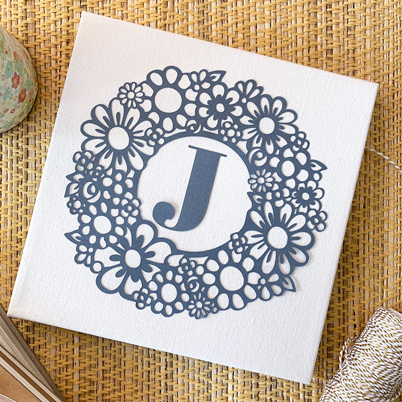 Floral Monogram Border SVG Cut File