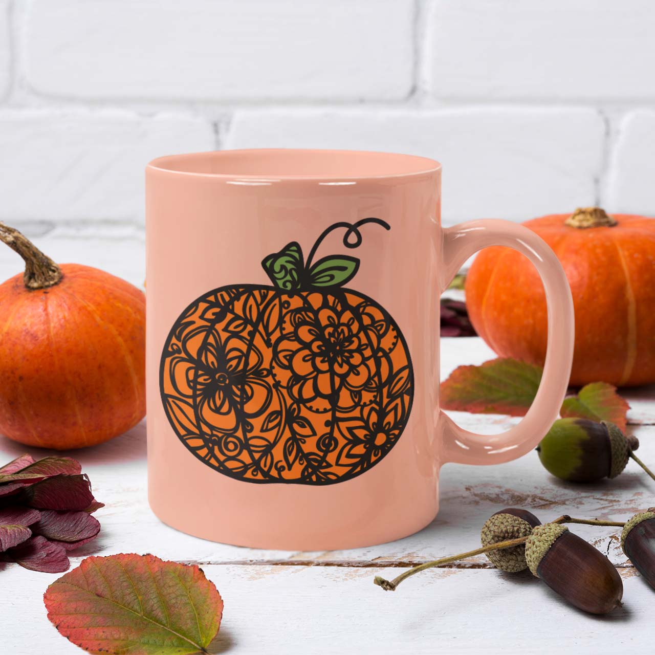 Fancy Floral Pumpkin Cut File Set