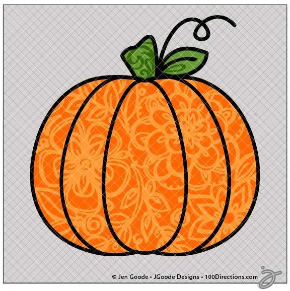 Fancy Floral Pumpkin Cut File Set