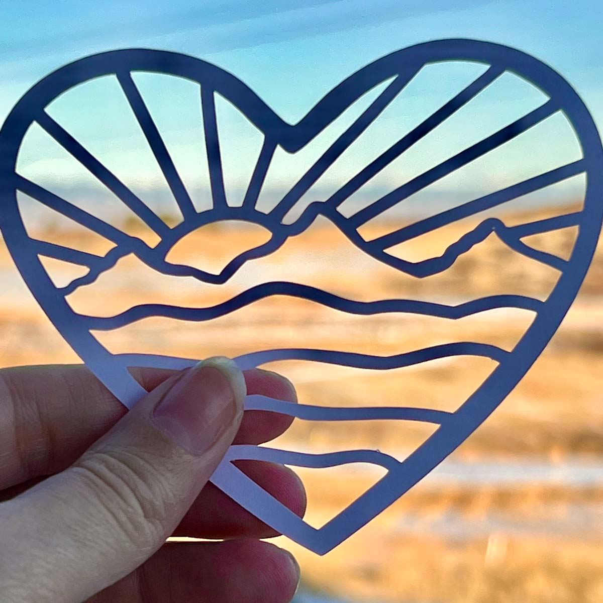 Mountain Scene Heart SVG