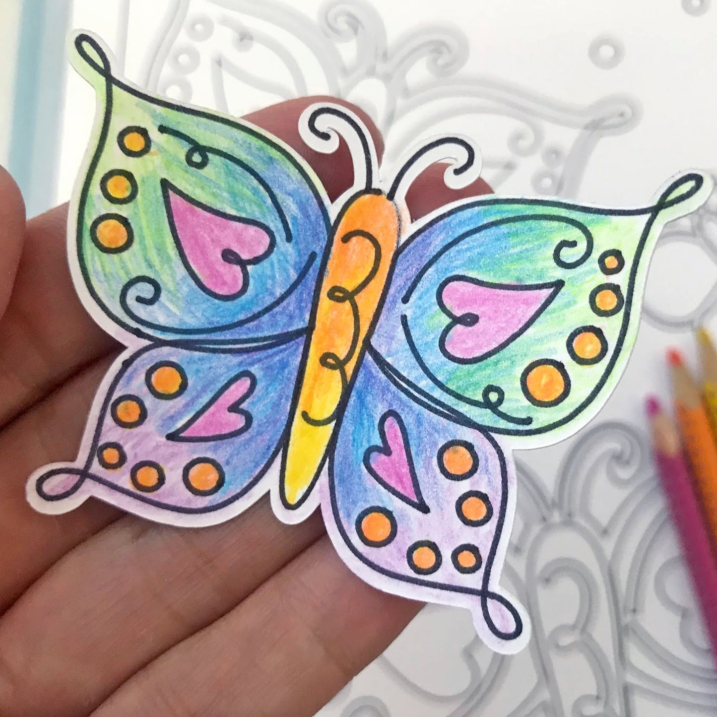 Multi-layered Butterfly Cut File with Draw Lines
