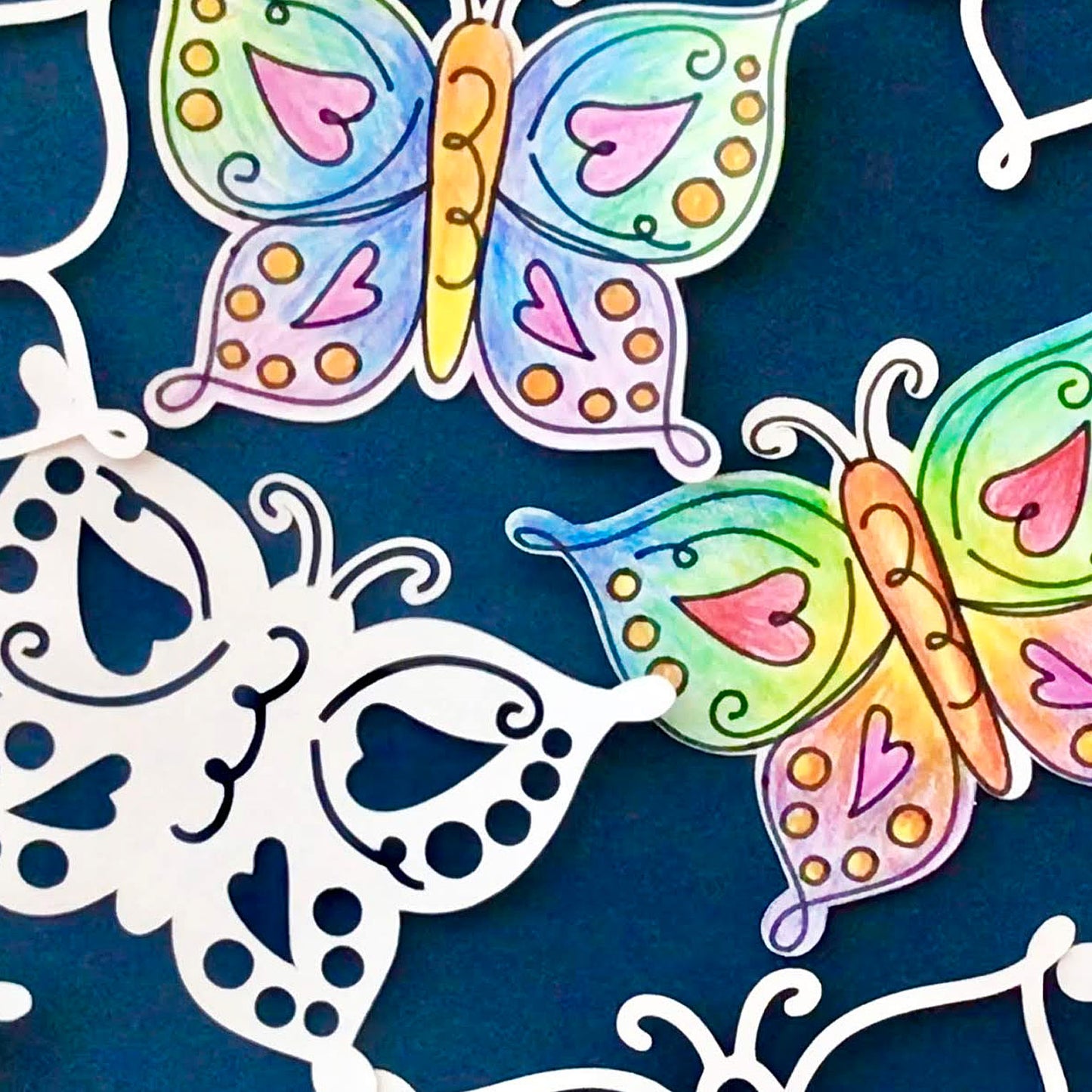 Multi-layered Butterfly Cut File with Draw Lines