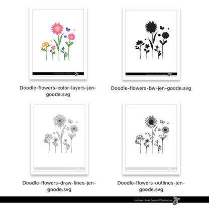 Mix & Match Flower Doodles Set