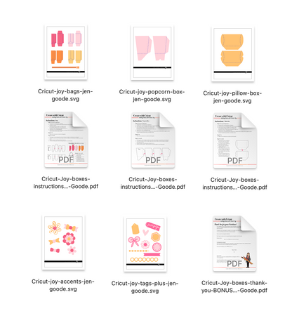 Design Bundle: Cricut Joy and Joy Xtra Packaging SVGs