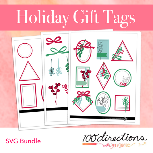 Holiday Gift Tag SVG Bundle