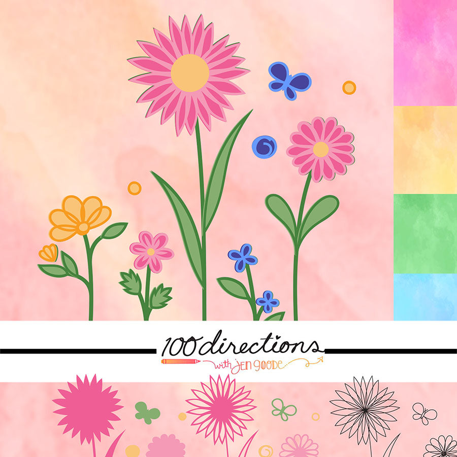 Mix & Match Flower Doodles Set