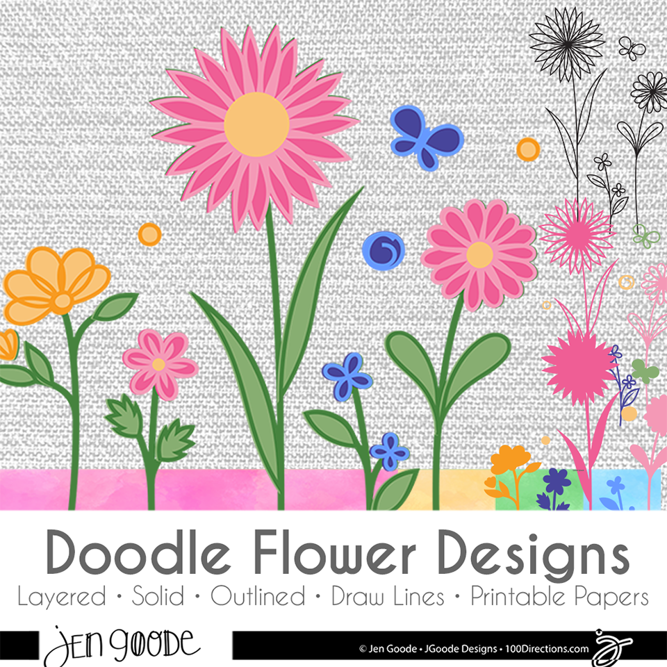 Mix & Match Flower Doodles Set