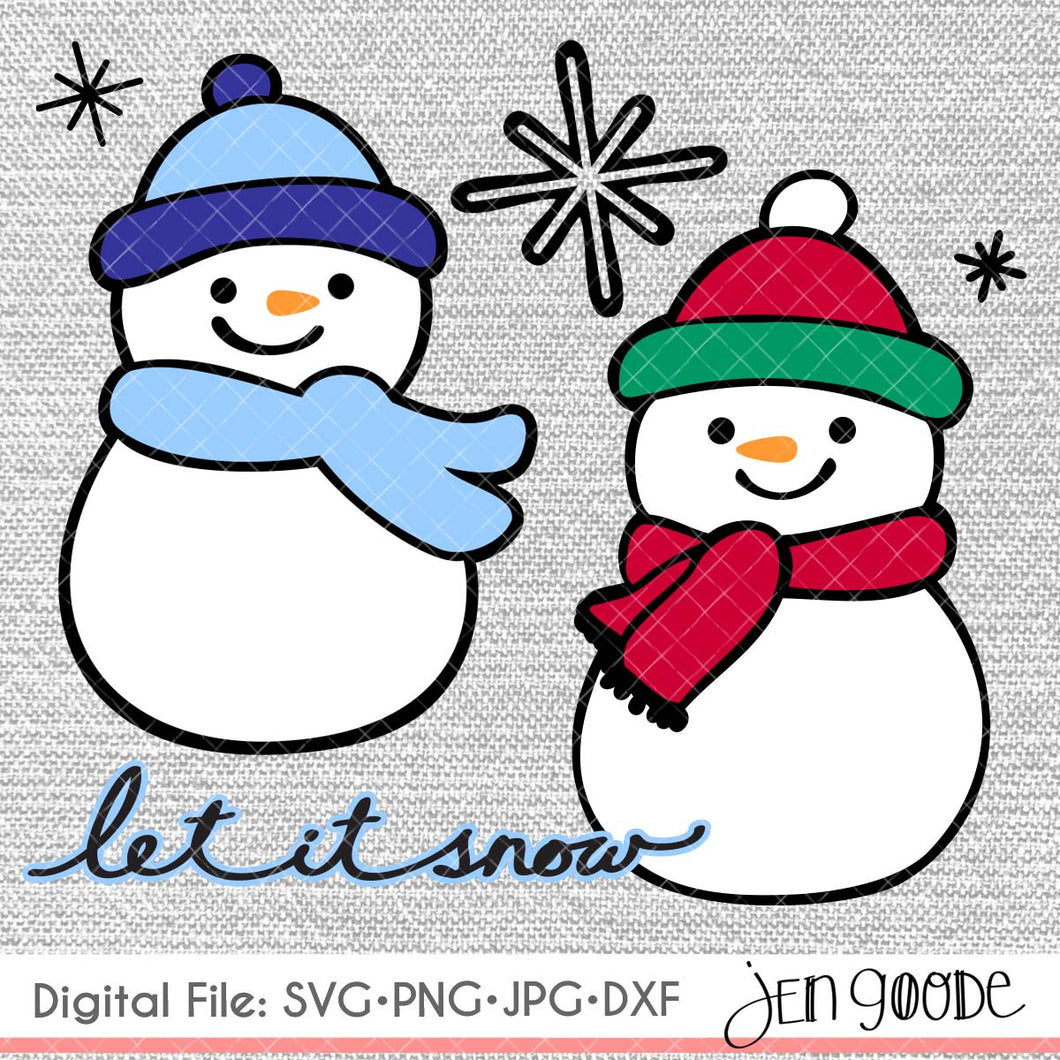Snowman and Snowflake SVG Cut Files Bundle