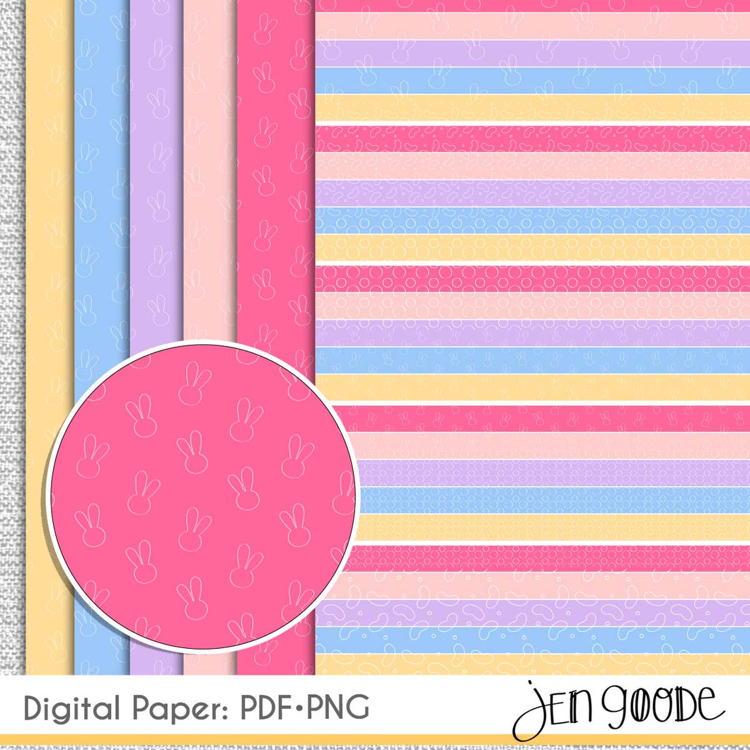 Easter Bunny Printable Papers and Patterns
