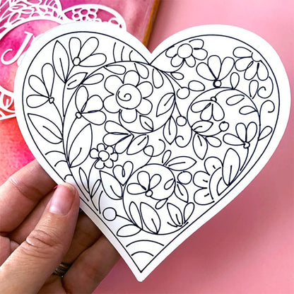 Fancy Floral Heart Cut File Set