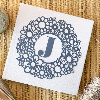 Floral Monogram Border SVG Cut File