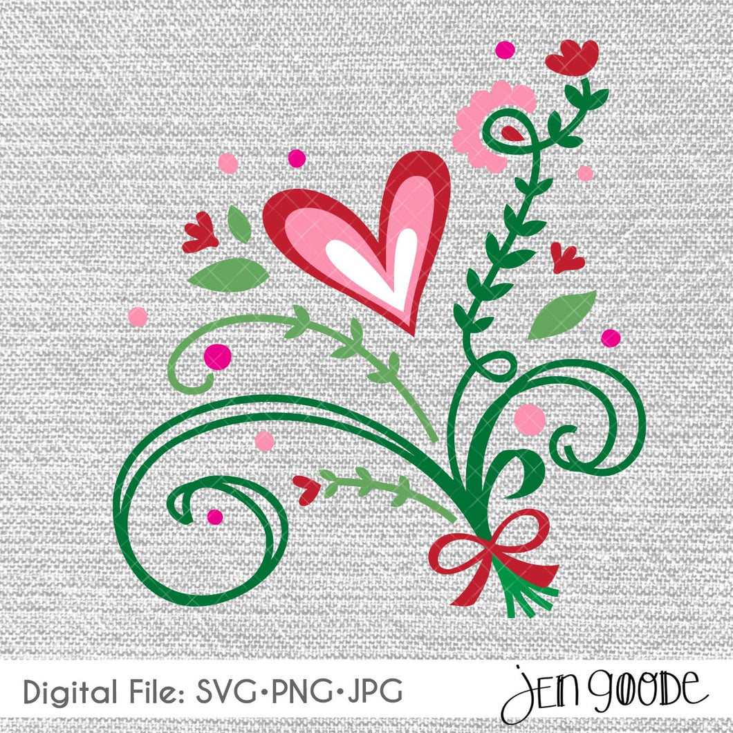 Pretty Floral Bouquet  SVG, JPG & PNG