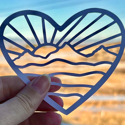Mountain Scene Heart SVG