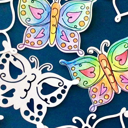 Multi-layered Butterfly Cut File with Draw Lines