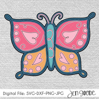 Multi-layered Butterfly Cut File with Draw Lines