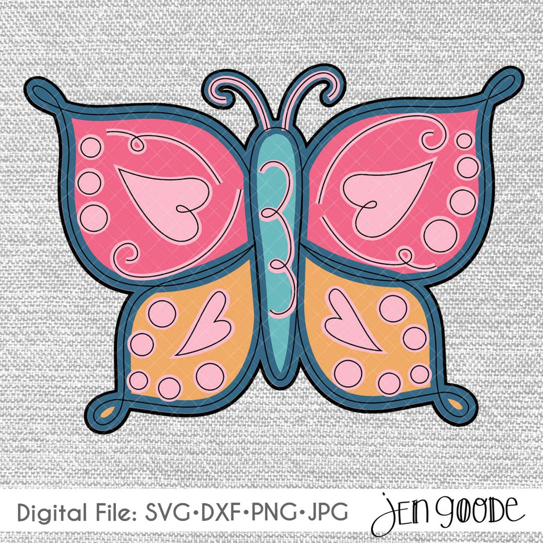 Multi-layered Butterfly Cut File with Draw Lines