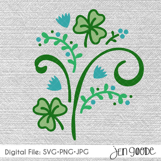 Pretty Shamrock Bouquet  SVG, JPG & PNG